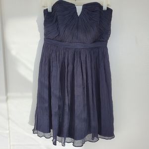 J.Crew 100% Silk black/dark navy strapless Dress